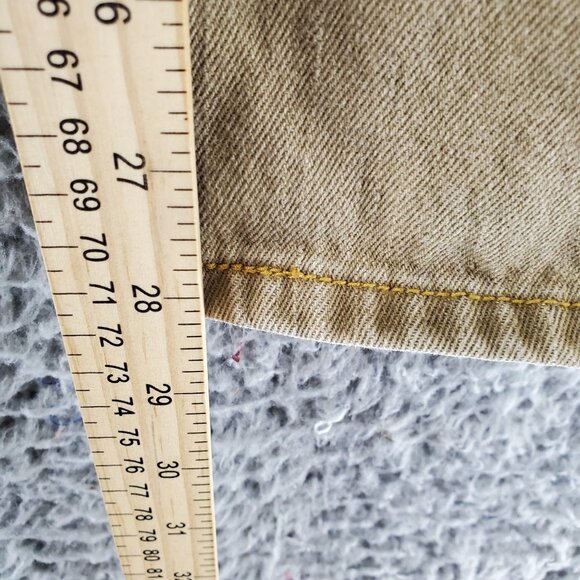 Levis Jeans Mens 34x30 Tan 505 Regular Fit 100% Cotton Made In Hong Kong - Picture 10 of 14